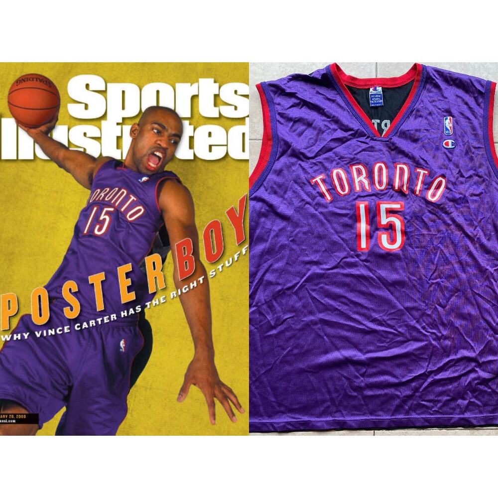 Vince CARTER #15 Toronto Raptors 90s CHAMPION jersey 52 2XL purple NBA vintage